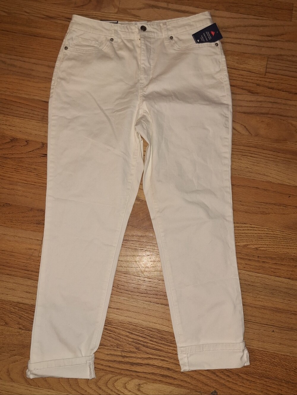 Crown & Ivy 10 White High Rise Skinny Cropped Jeans New NWT